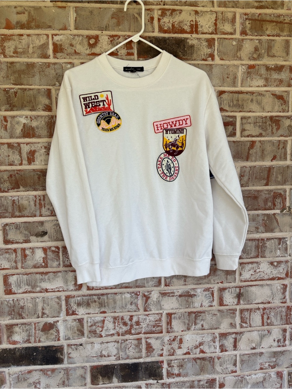 Social Scene Off White Patch Route 66 Howdy Crewneck Sweatshirt